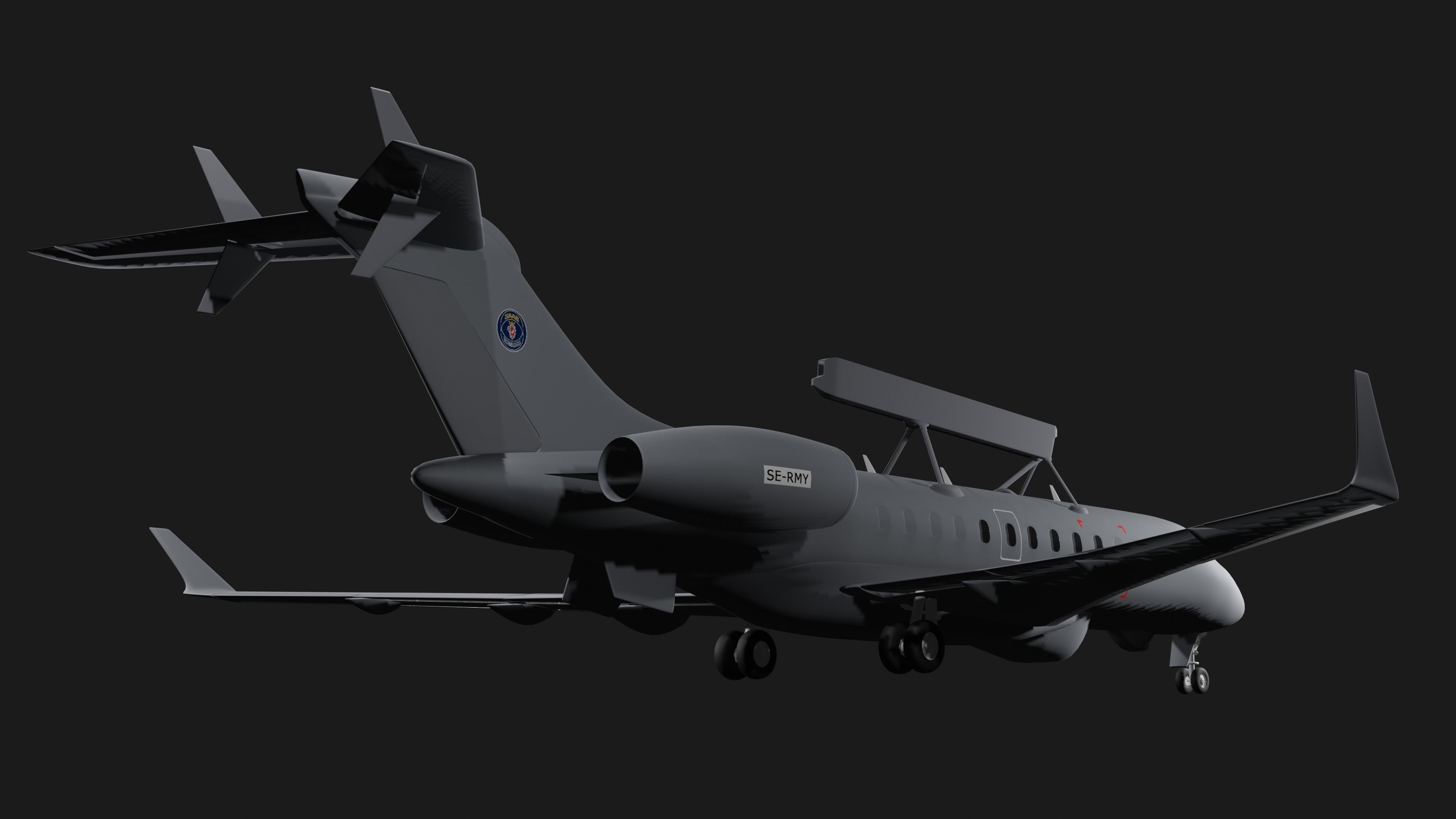 Saab GLOBALEYE - Airborne Early Warning and Control Aircraft - 3D model_8