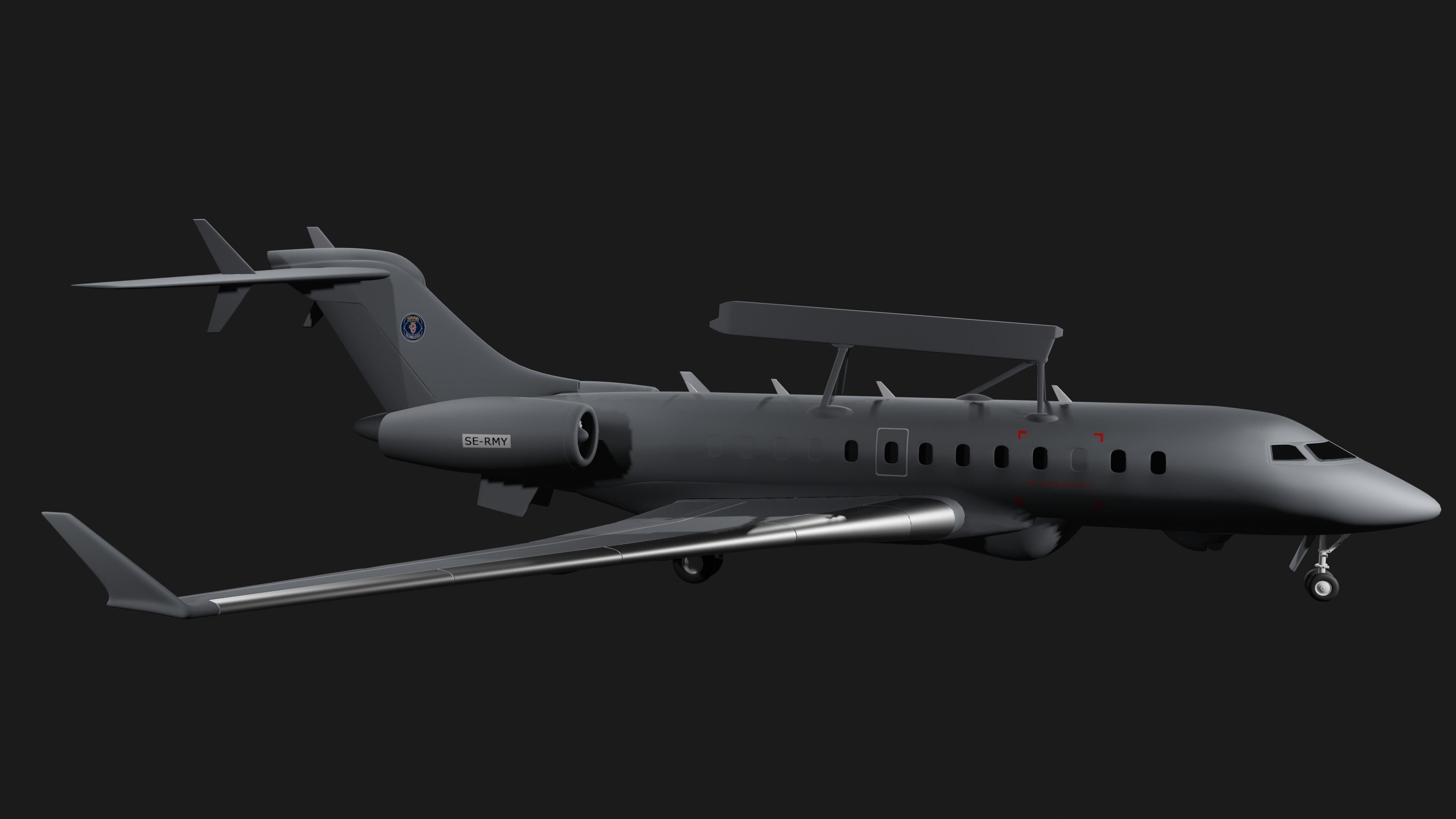 Saab GLOBALEYE - Airborne Early Warning and Control Aircraft - 3D model_9