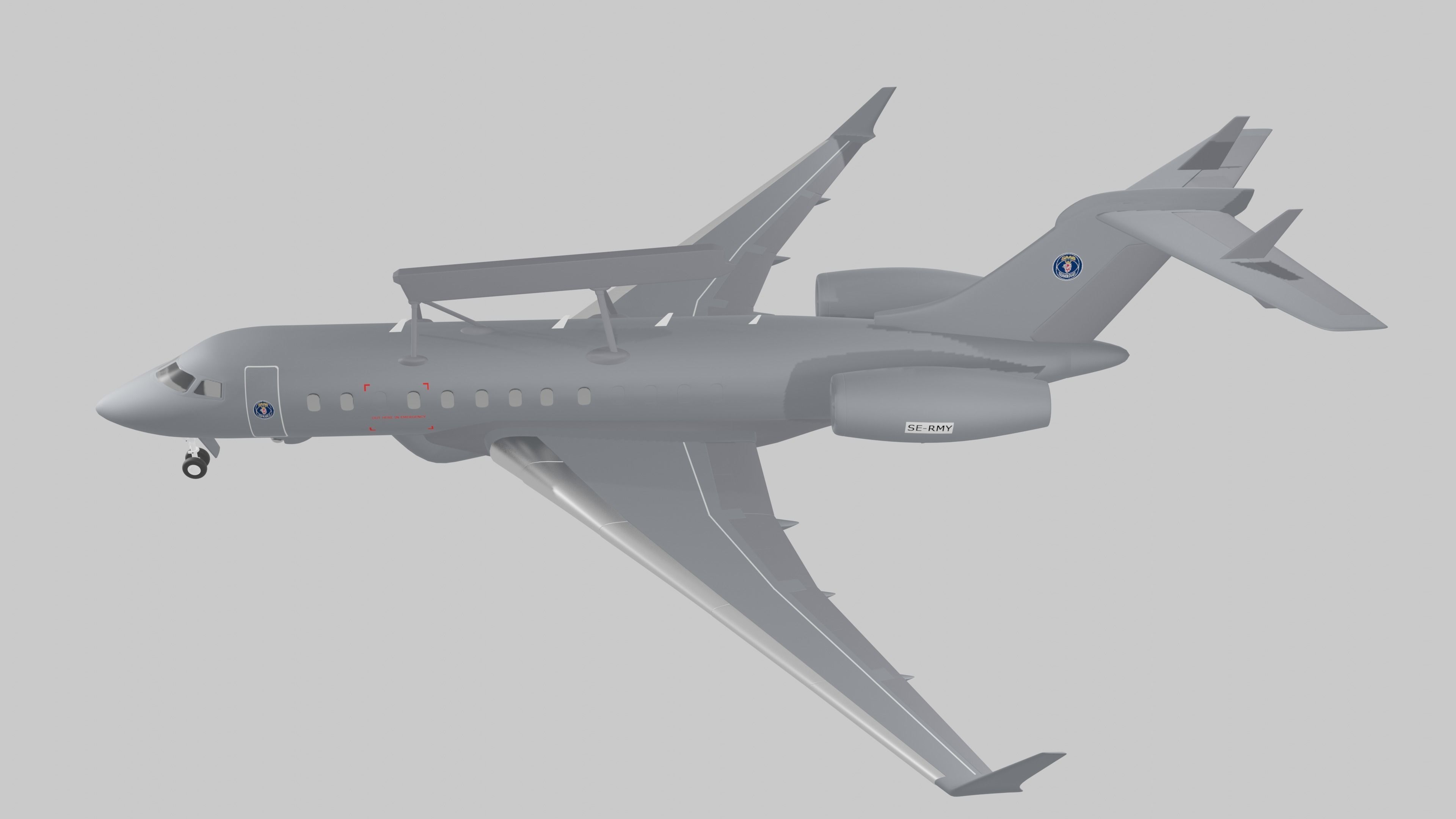 Saab GLOBALEYE - Airborne Early Warning and Control Aircraft - 3D model_18