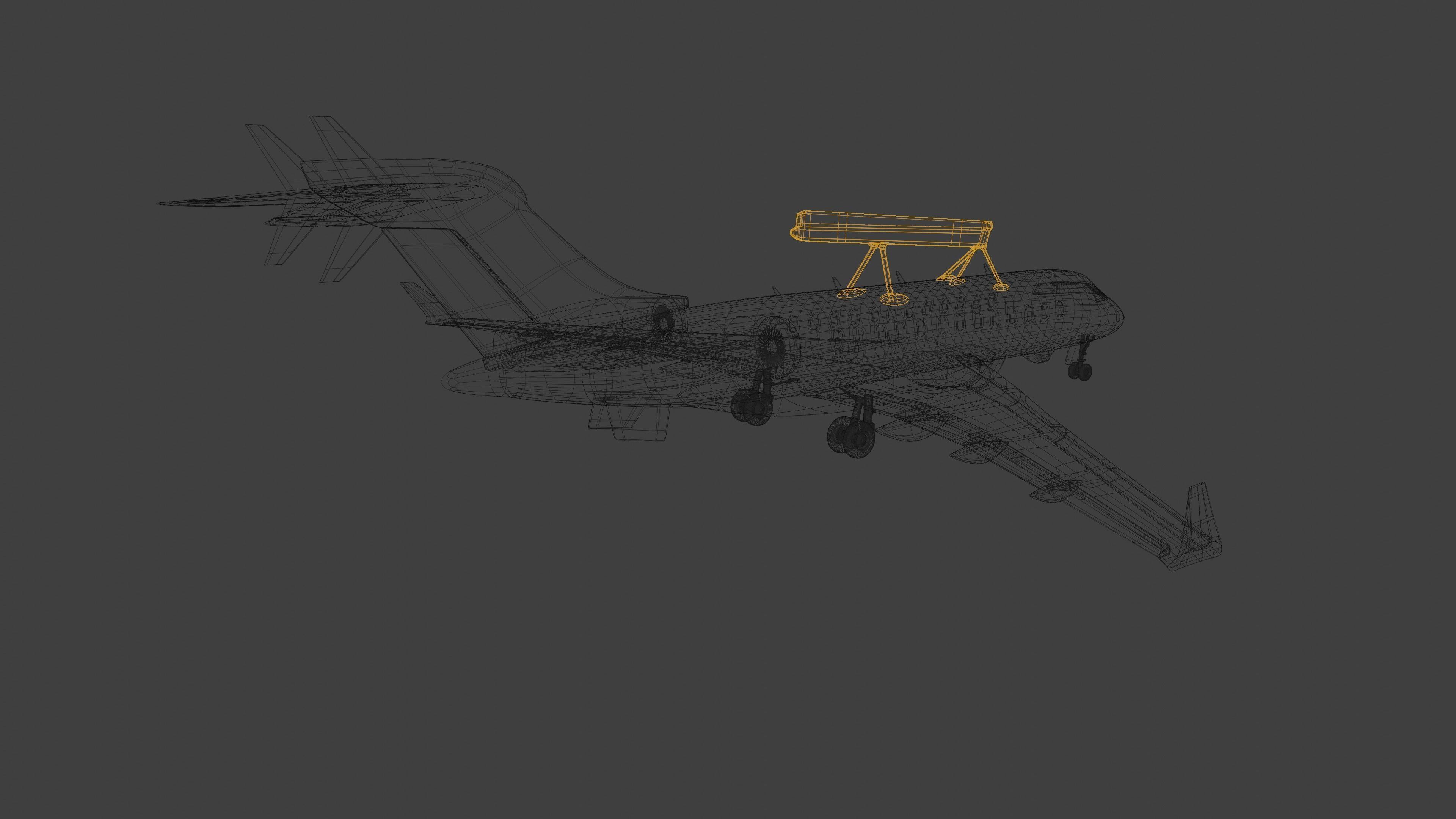 Saab GLOBALEYE - Airborne Early Warning and Control Aircraft - 3D model_17