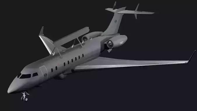 Saab GLOBALEYE - Airborne Early Warning and Control Aircraft - 3D model