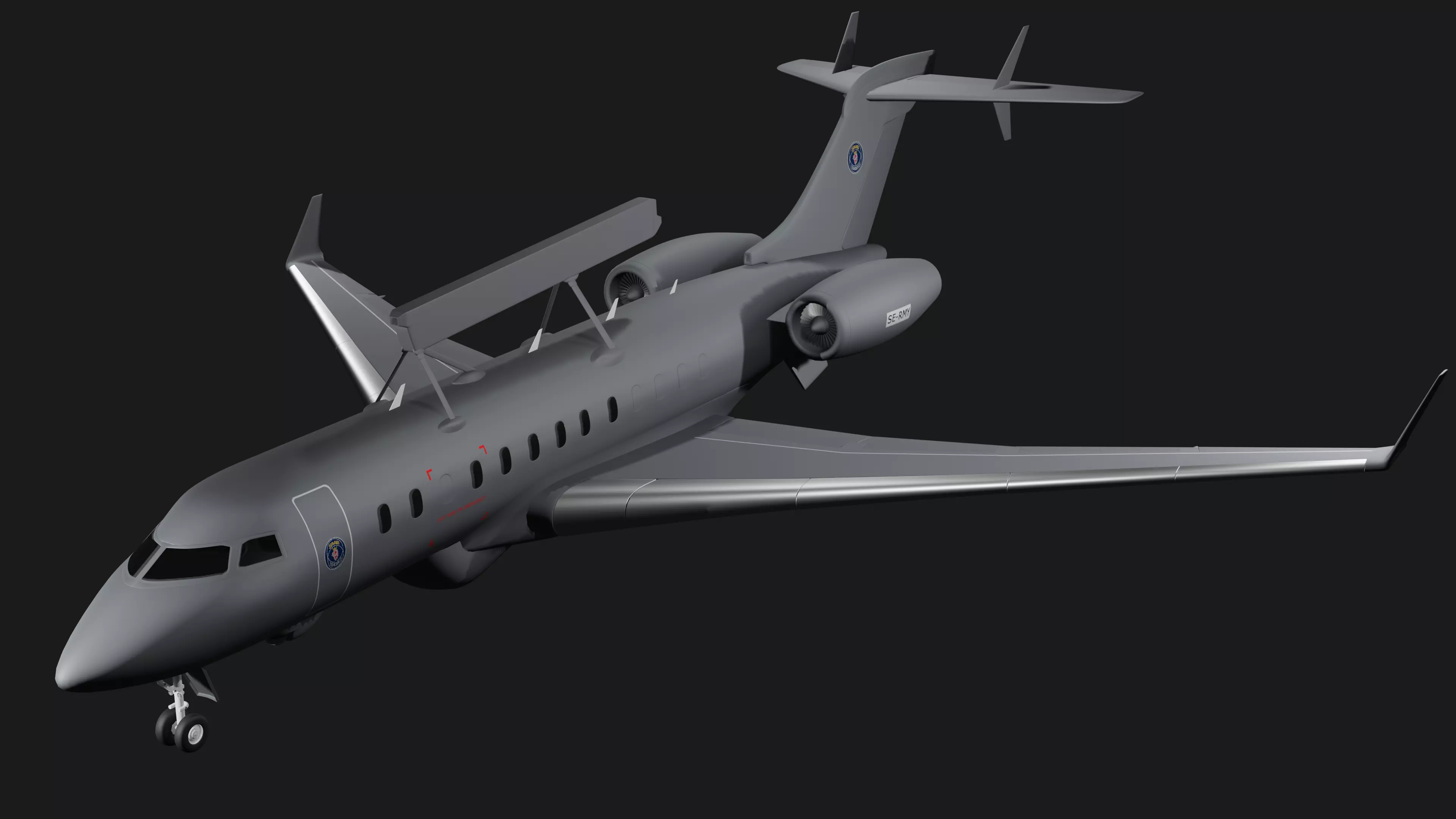 Saab GLOBALEYE - Airborne Early Warning and Control Aircraft - 3D model_0