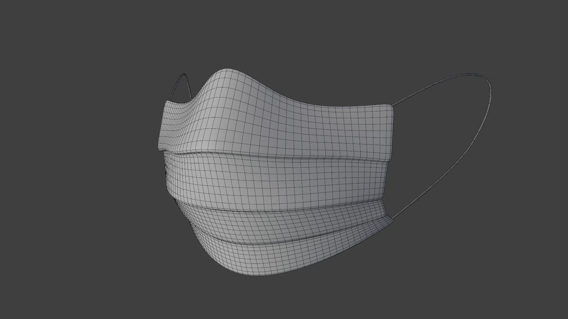 Medical mask  Low-poly 3D model_3