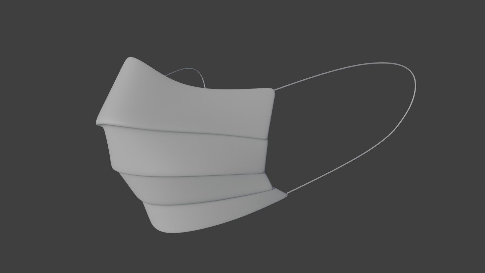 Medical mask  Low-poly 3D model_4