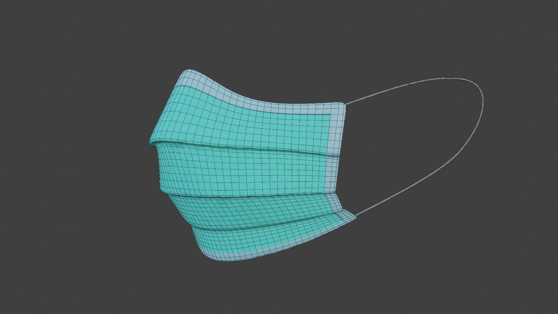 Medical mask  Low-poly 3D model_7