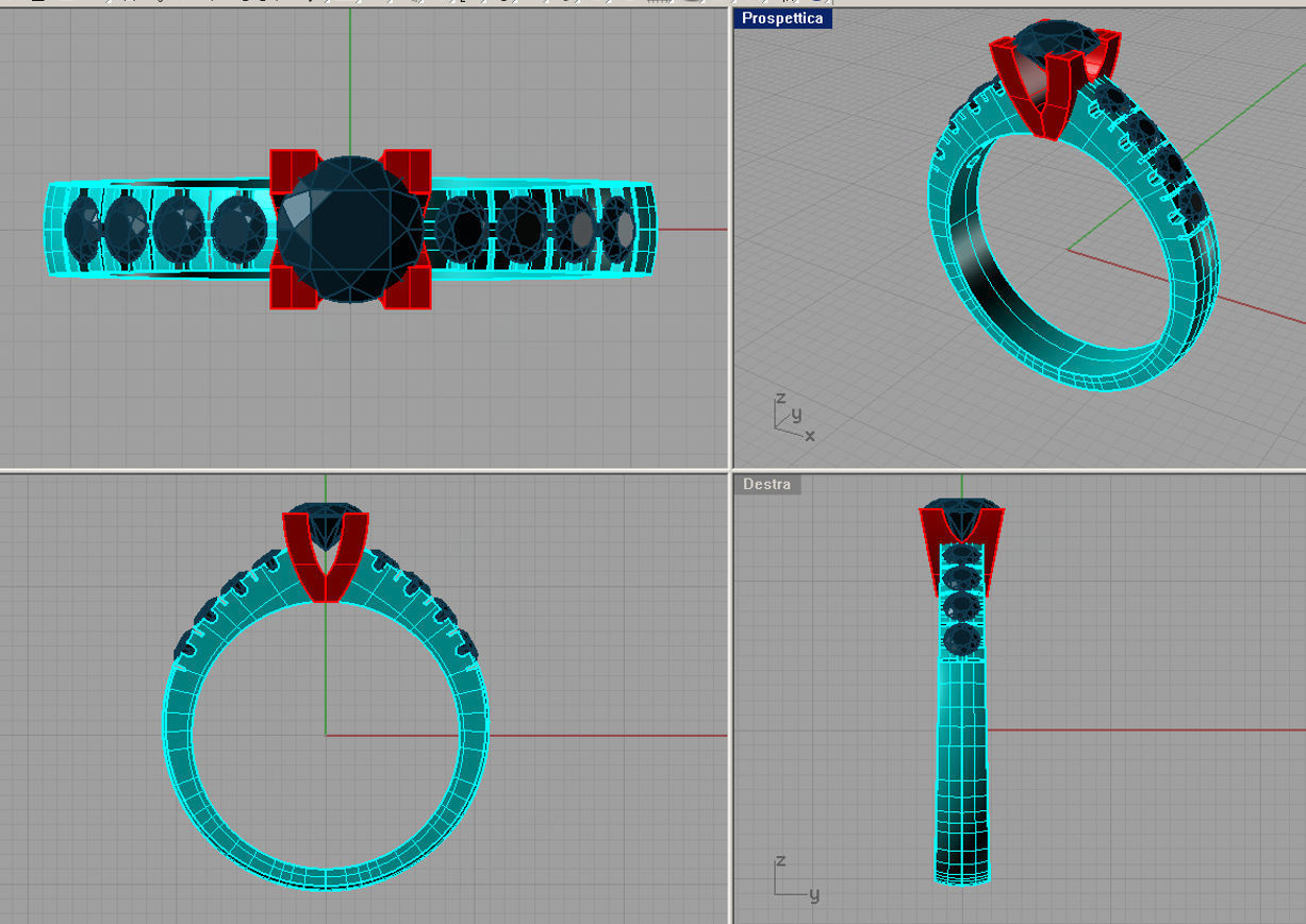 Solitaire  Round diamond Anello solitario Sl42 3D print model_2