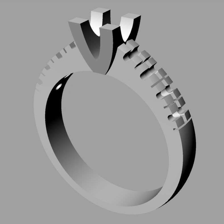 Solitaire  Round diamond Anello solitario Sl42 3D print model_4