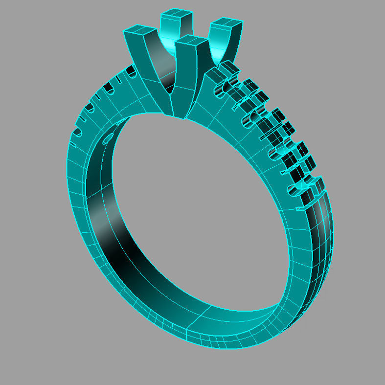 Solitaire  Round diamond Anello solitario Sl42 3D print model_3