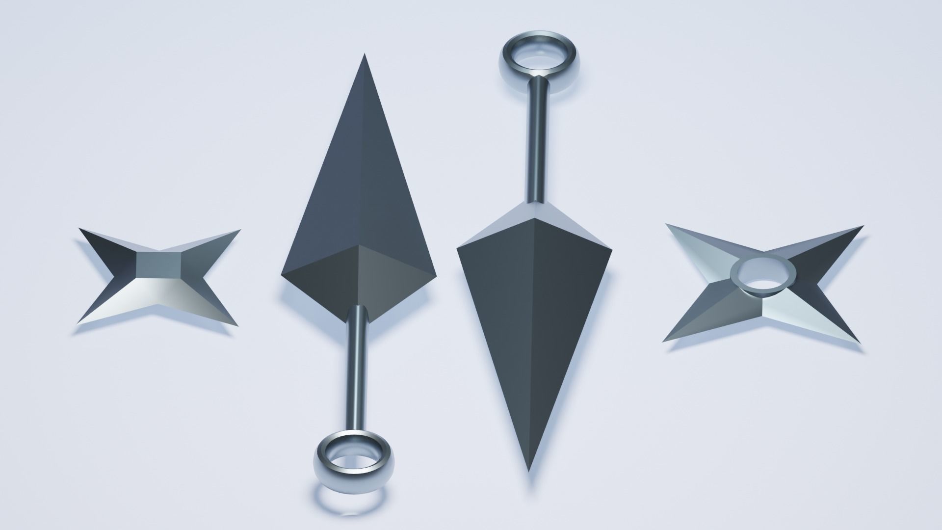 Ninja Weapons Low-poly 3D model_1