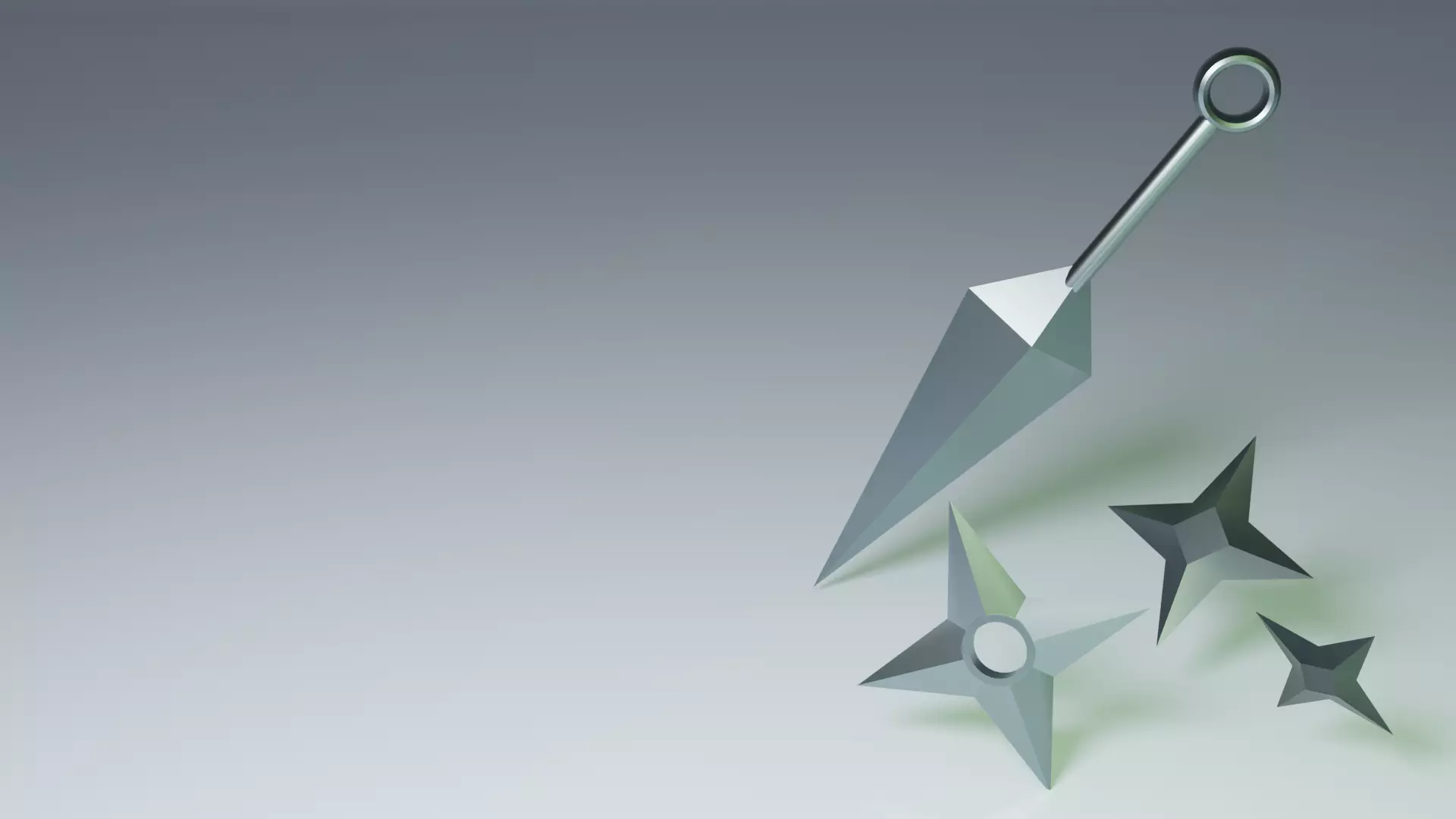 Ninja Weapons Low-poly 3D model_0