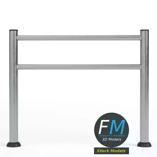 Pedestrian lane fence 3D model