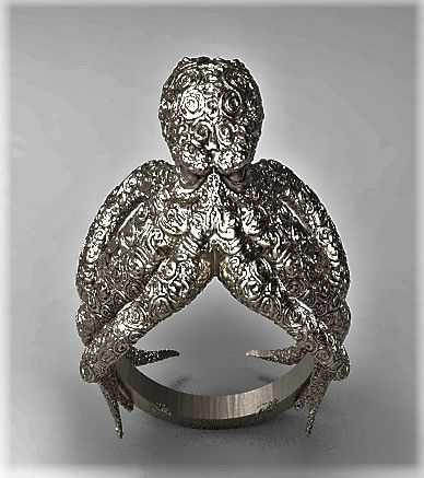 Kraken Ring 3D print model_1