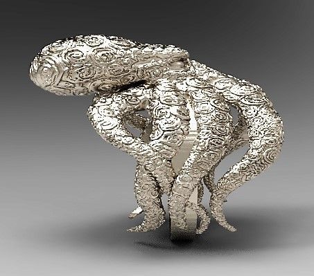 Kraken Ring 3D print model_8