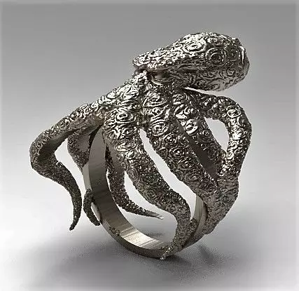 Kraken Ring 3D print model_0