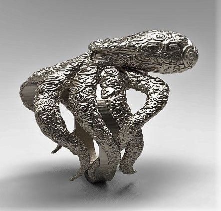 Kraken Ring 3D print model_2