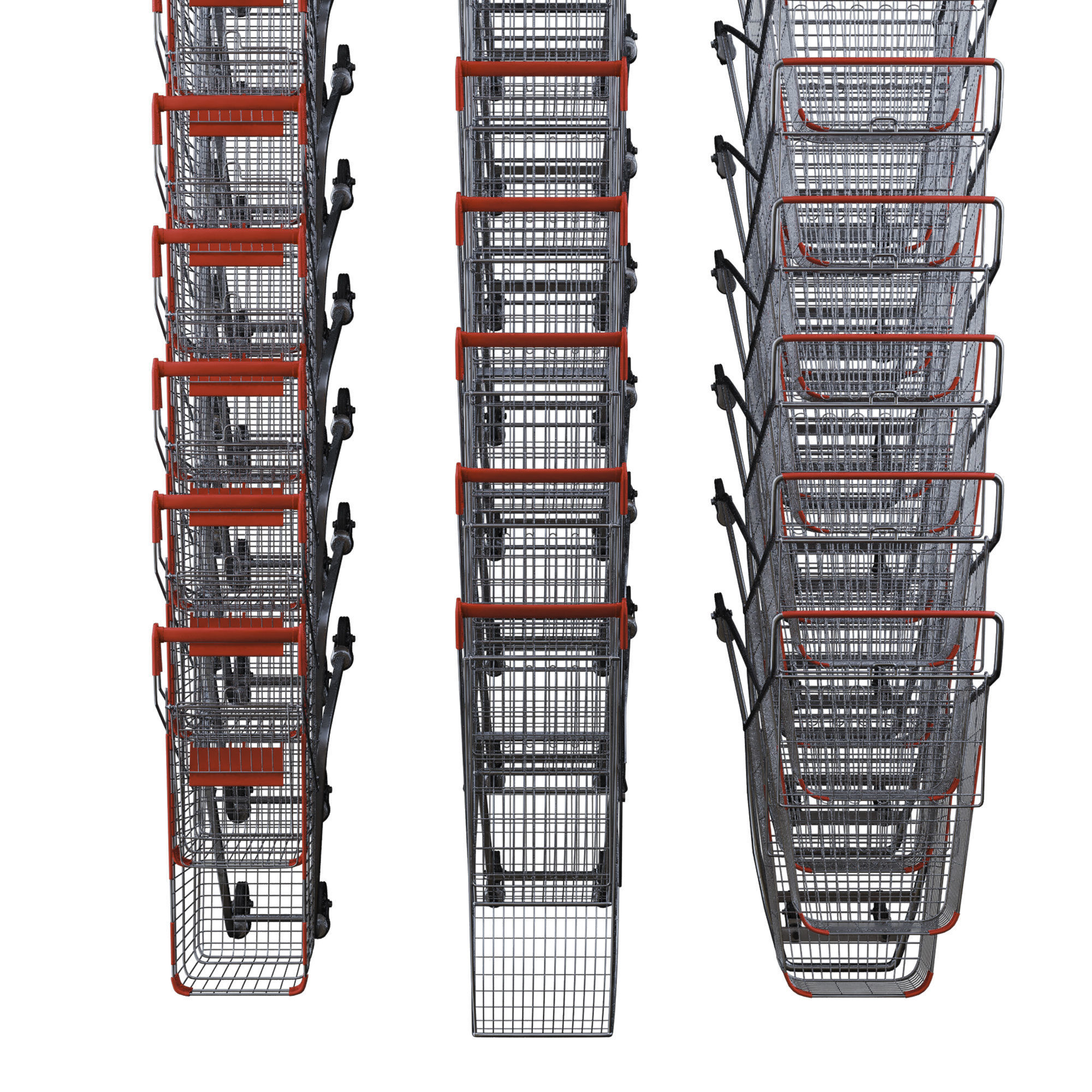 Shopping cart Pack 3D model_4