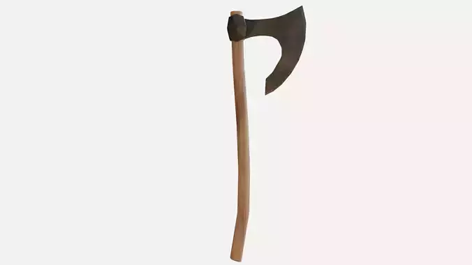 Lowpoly Axe with wooden handle