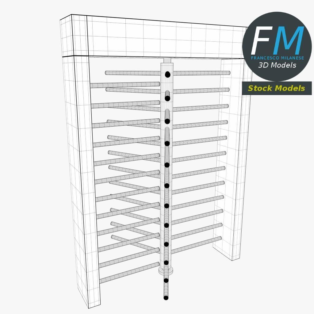Revolving gate 3D model_7