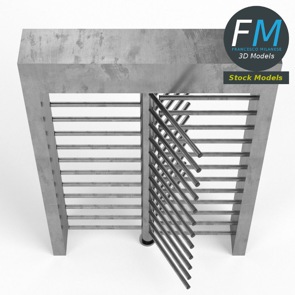 Revolving gate 3D model_6