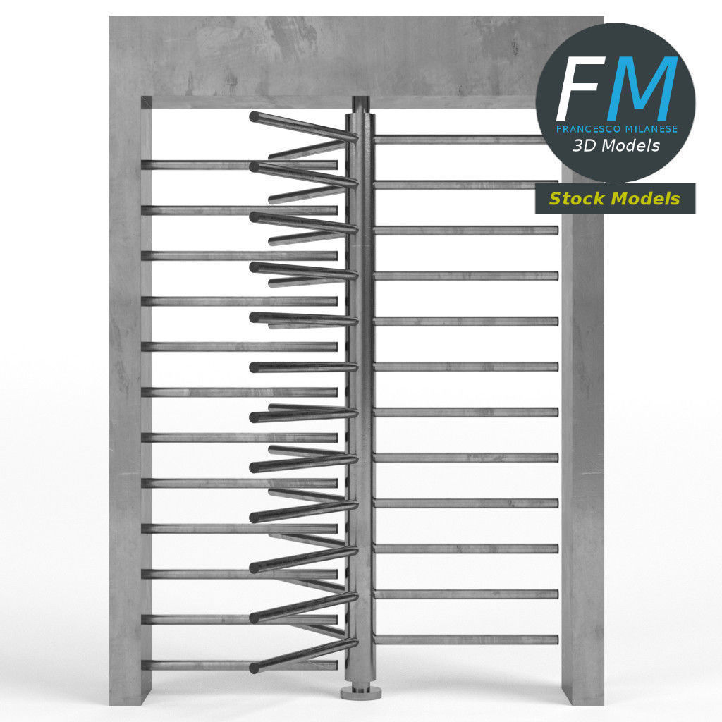 Revolving gate 3D model_3