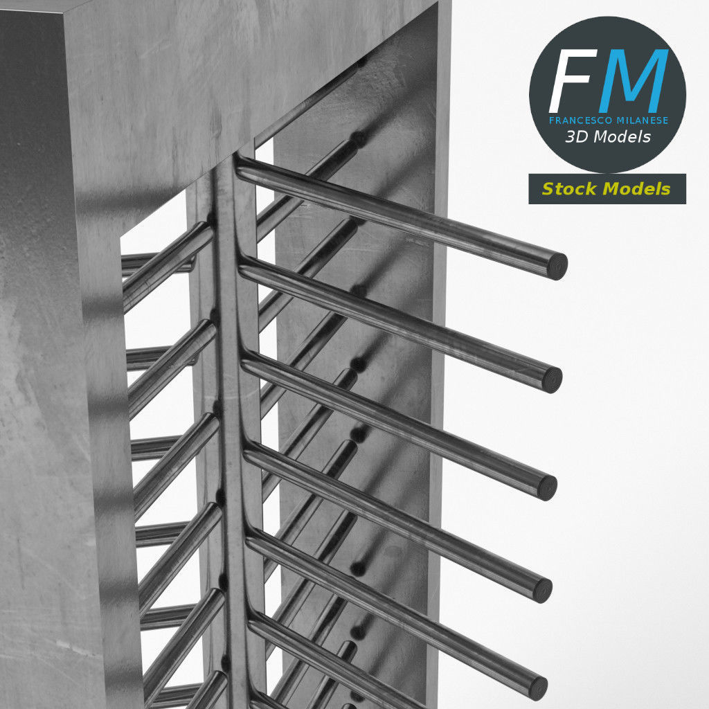 Revolving gate 3D model_5