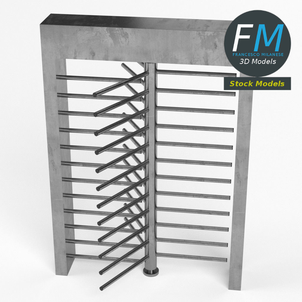 Revolving gate 3D model_2