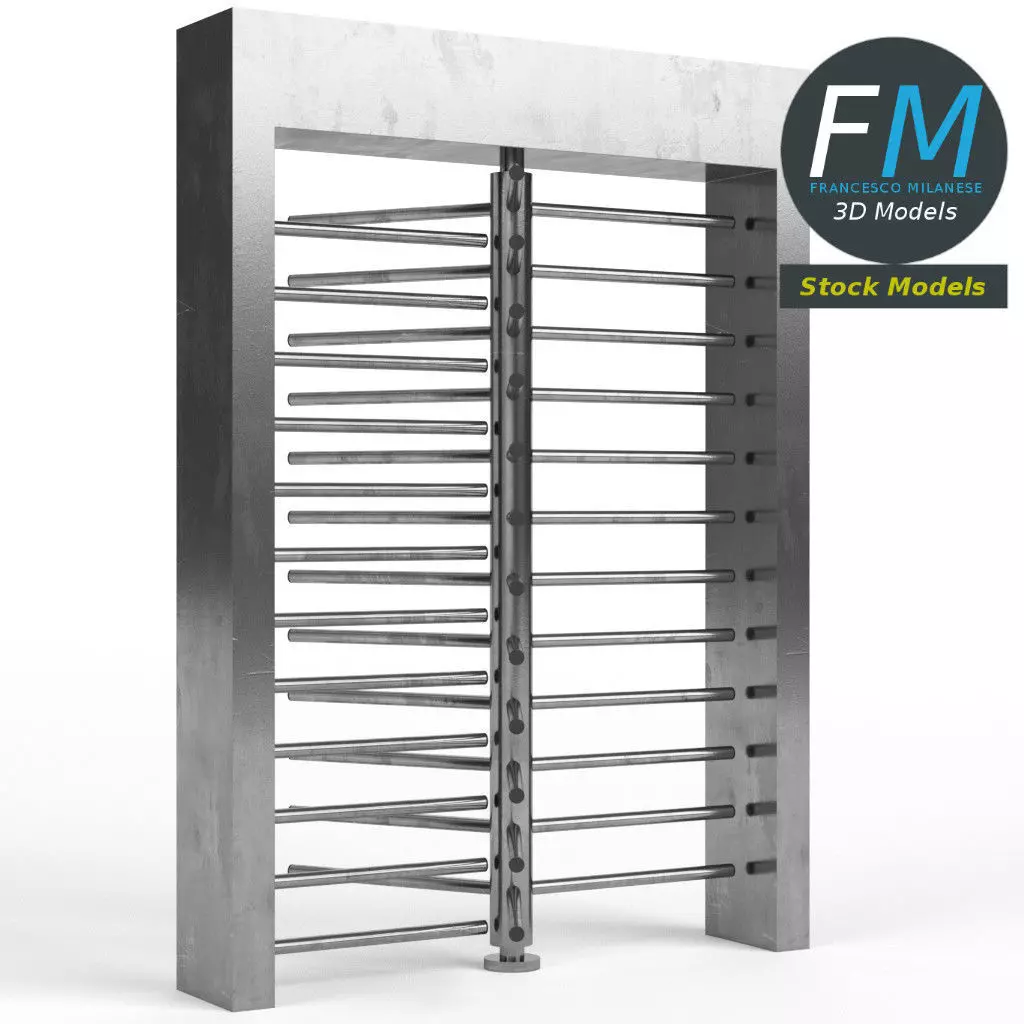 Revolving gate 3D model_0