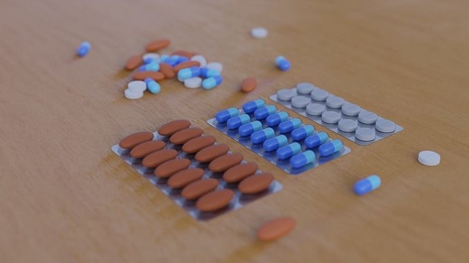 Medicine Pills Asset Pack customisable Free 3D model