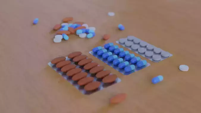 Medicine Pills Asset Pack customisable Free 3D model