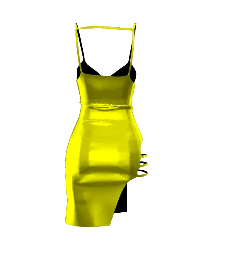 Dress uneven striped details 3D print model