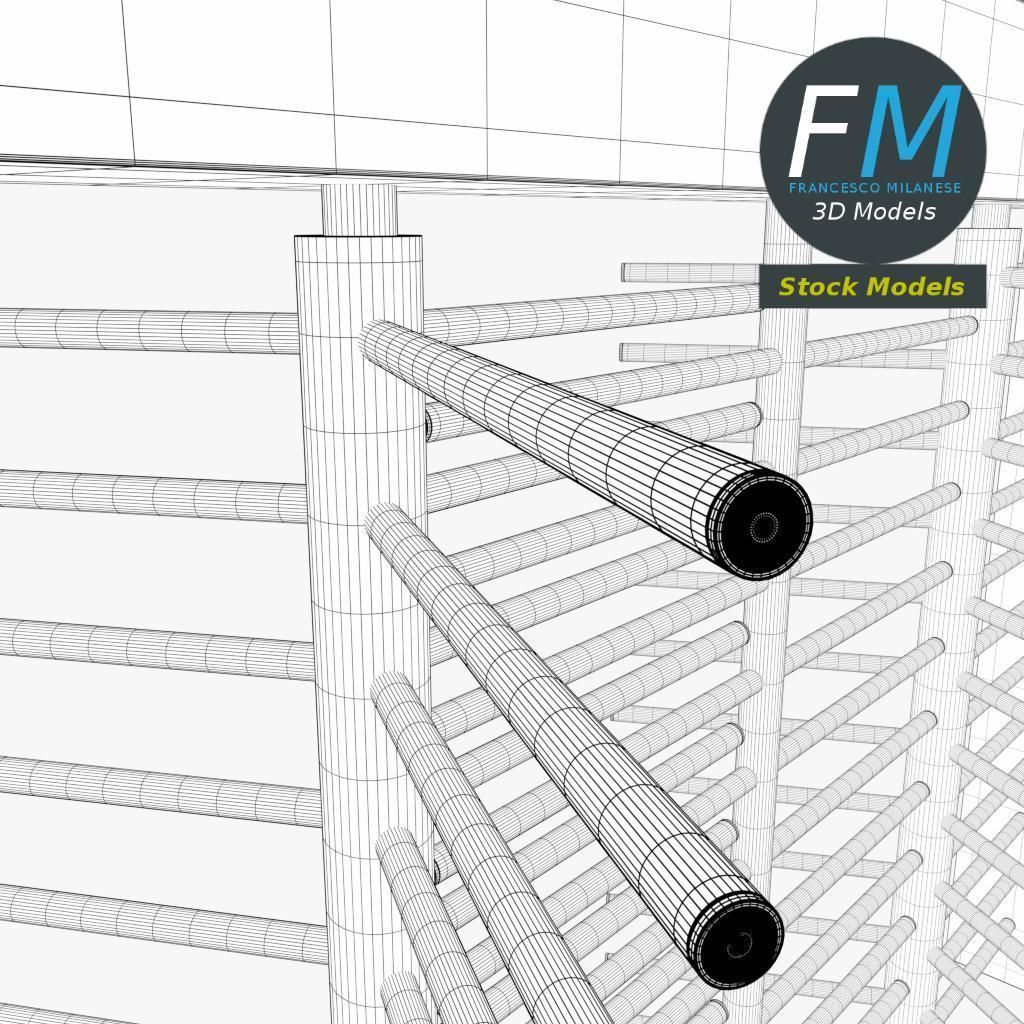 Double revolving gate 3D model_8