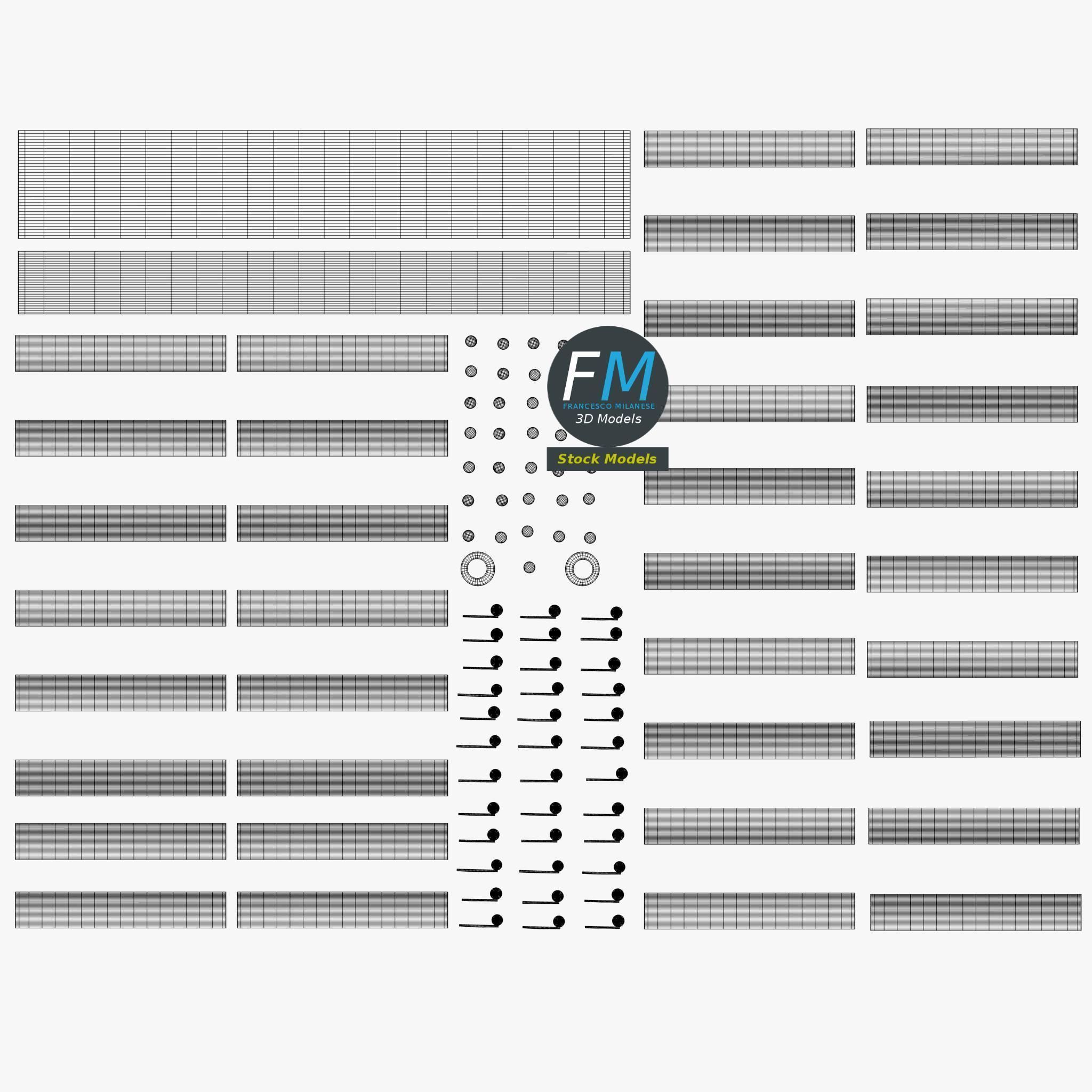Double revolving gate 3D model_12