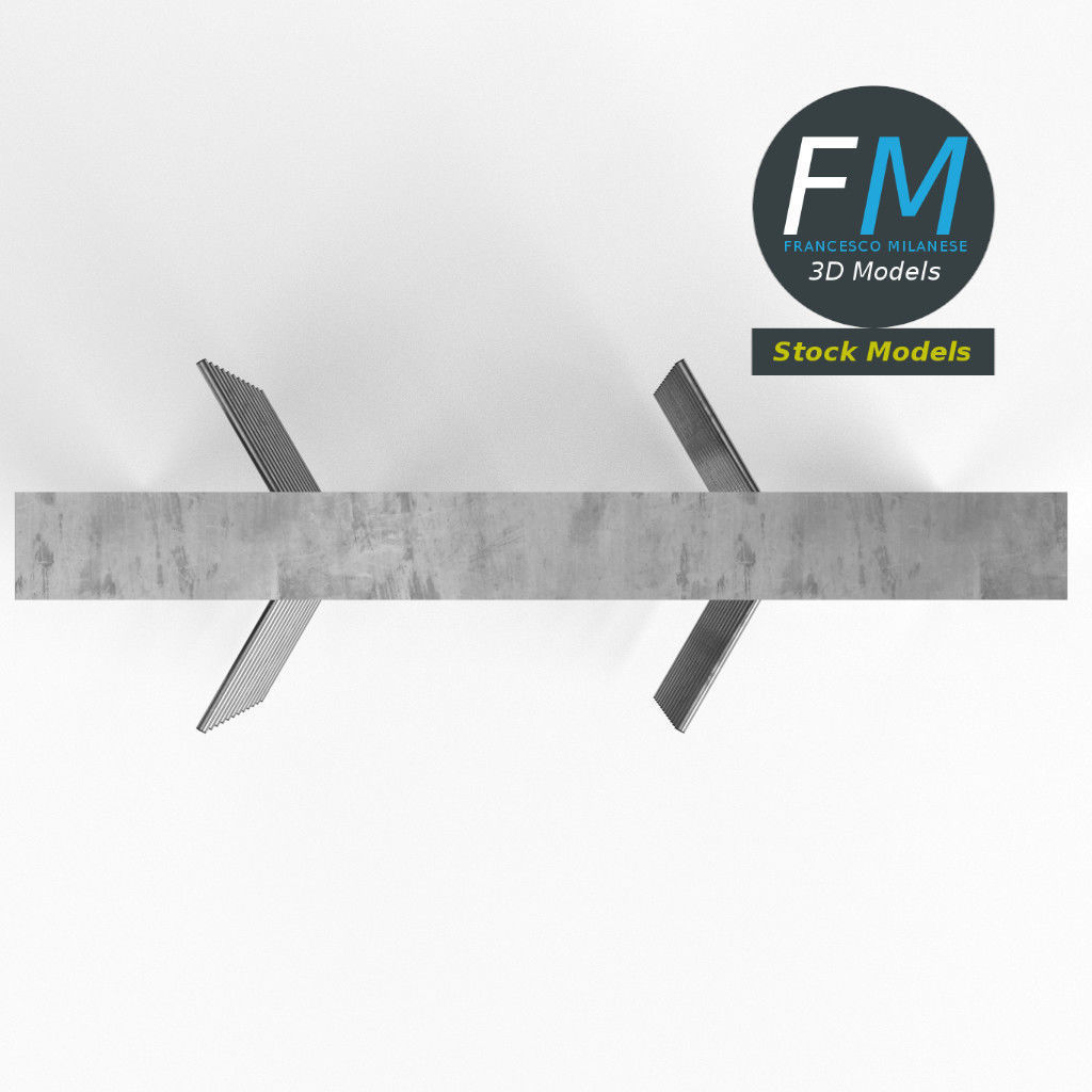 Double revolving gate 3D model_6