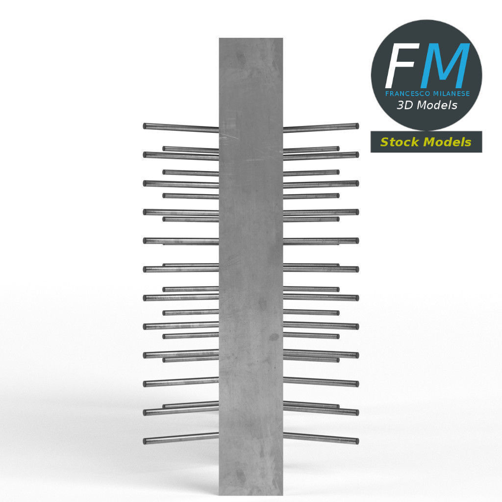 Double revolving gate 3D model_4