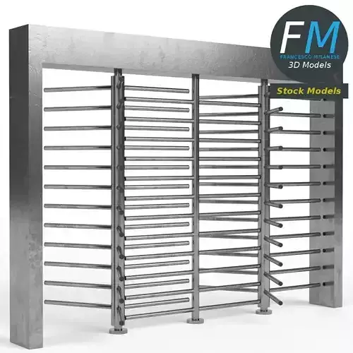 Double revolving gate 3D model