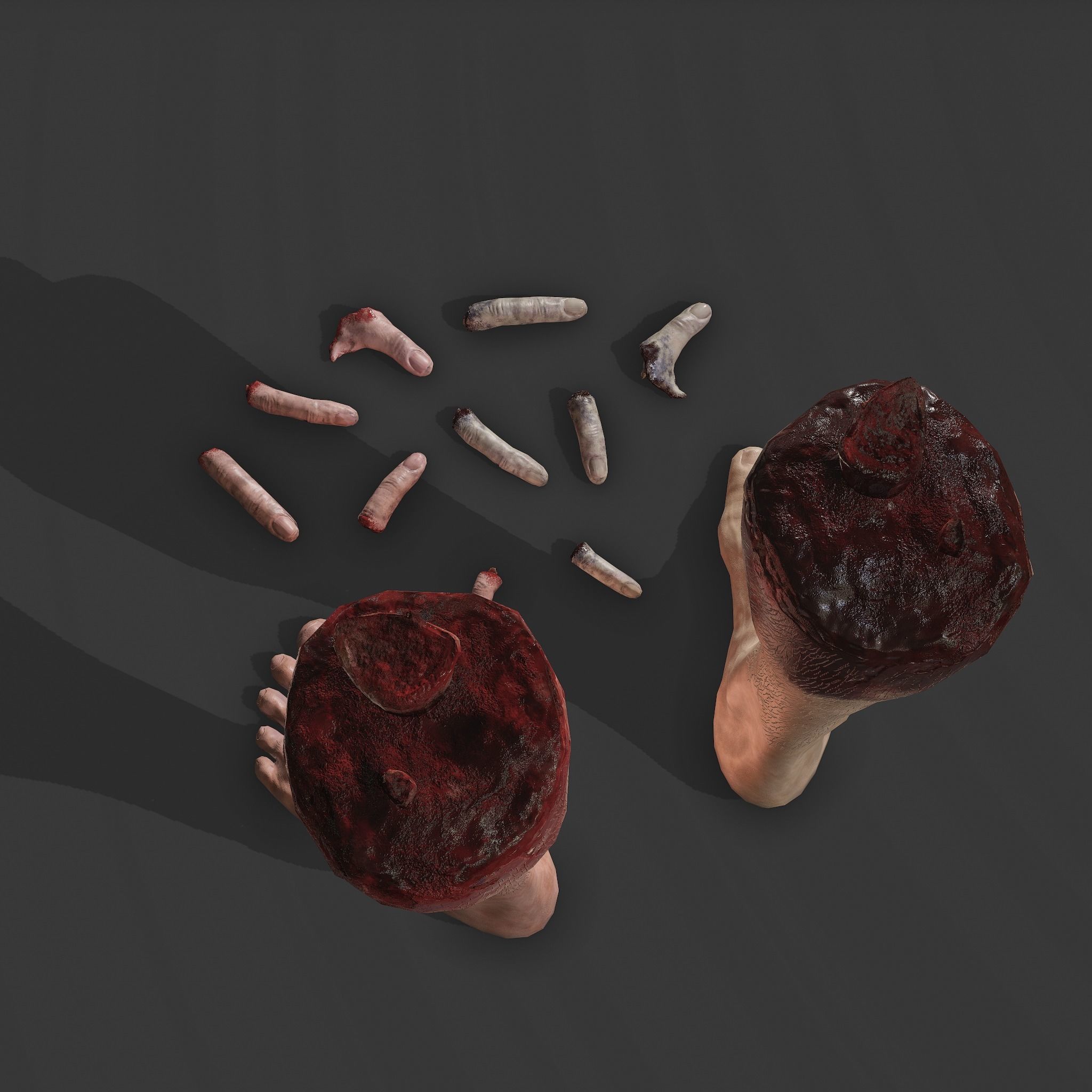 Severed Leg and Severed Fingers Pack 3D Model Collection_13