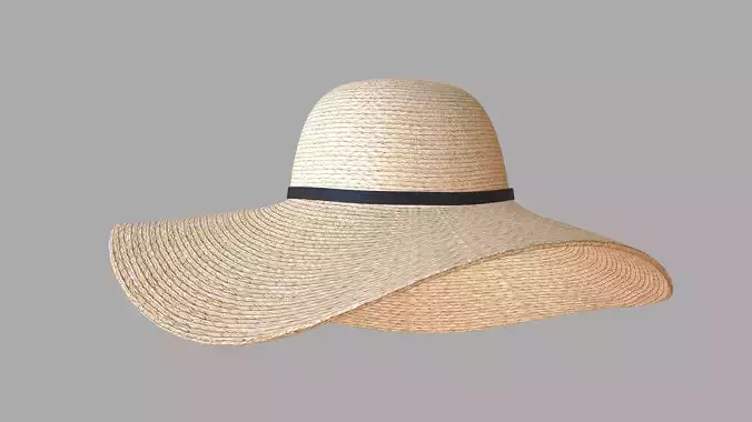 Straw sun hat 3D model