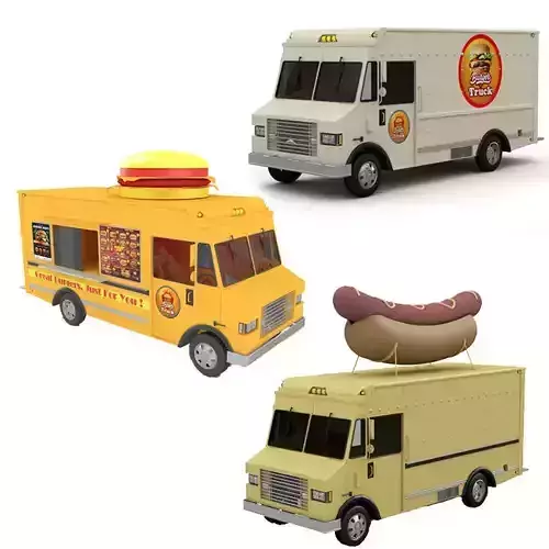 Hot Dog and Two Burger Trucks