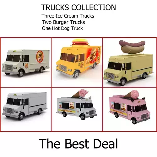 Trucks Collection food truck 3D model