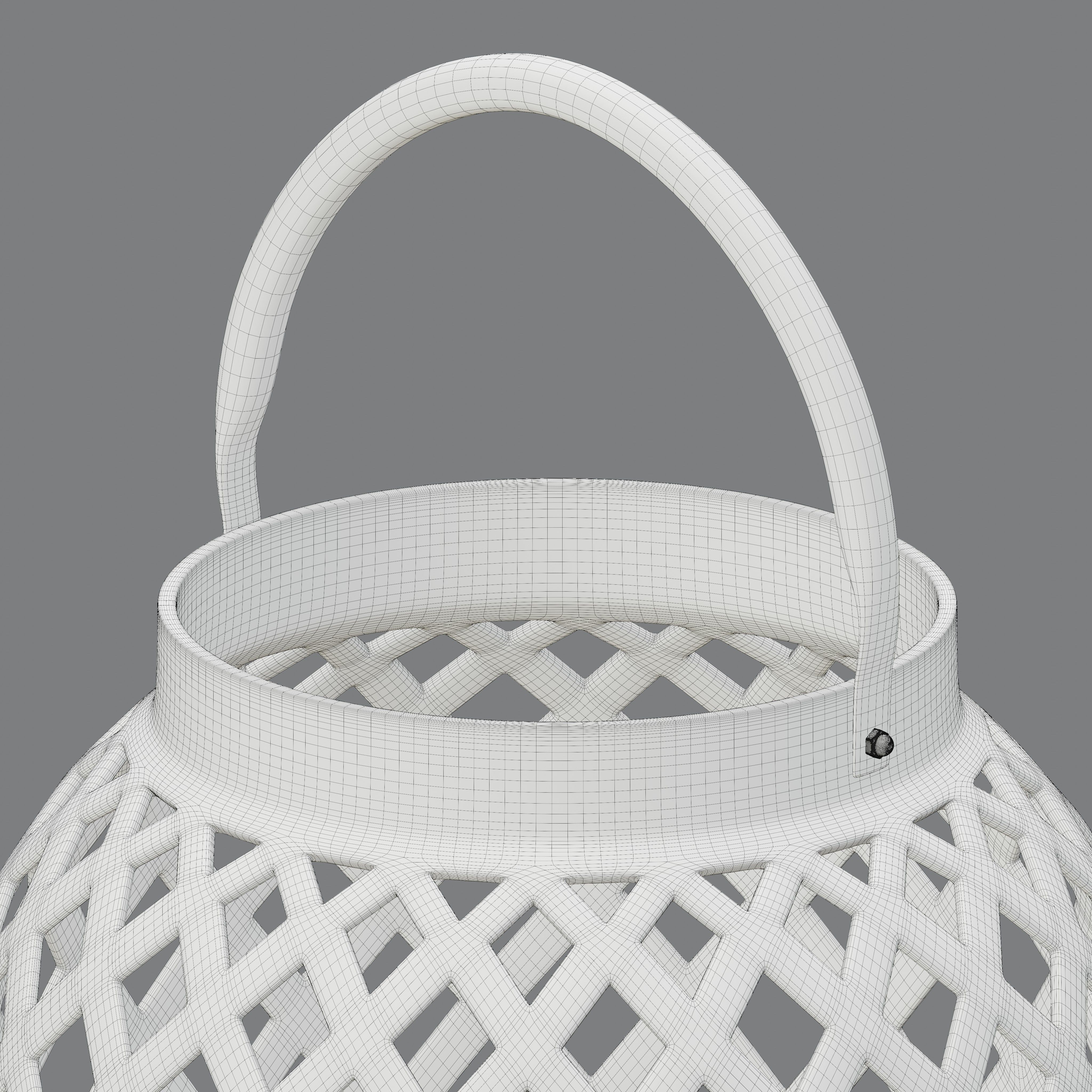 Criss-Crossed metalic lantern 3D model_6