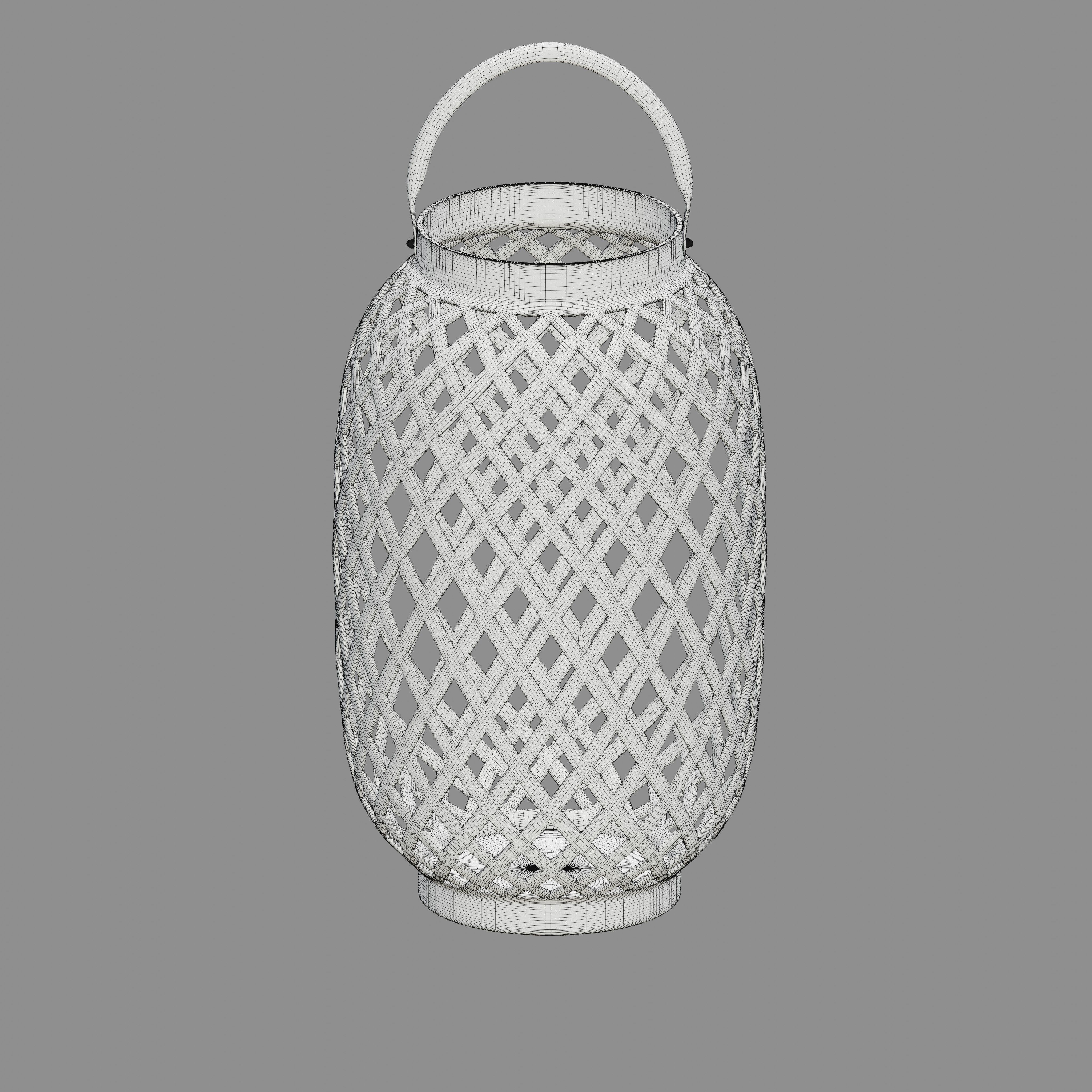 Criss-Crossed metalic lantern 3D model_4