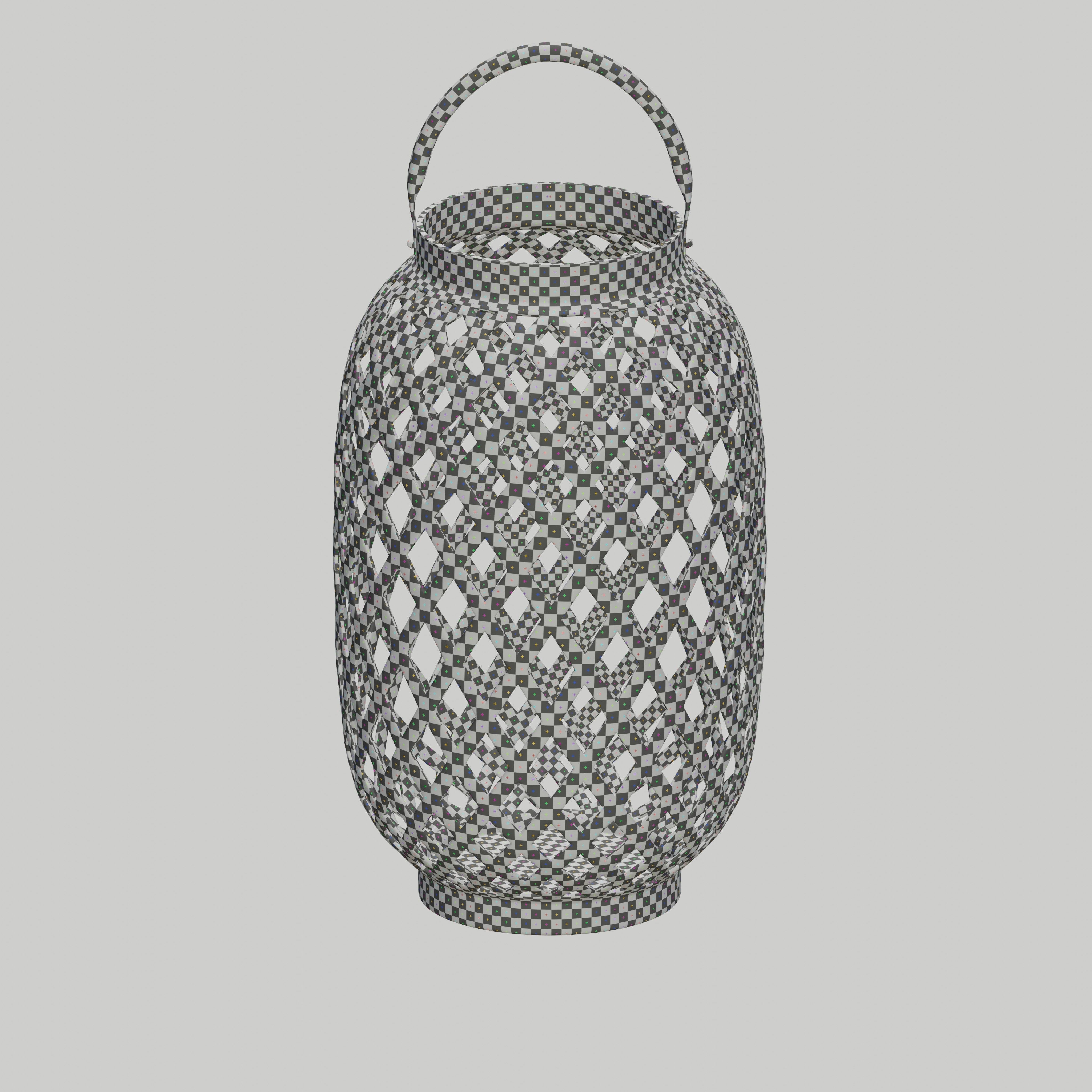 Criss-Crossed metalic lantern 3D model_8