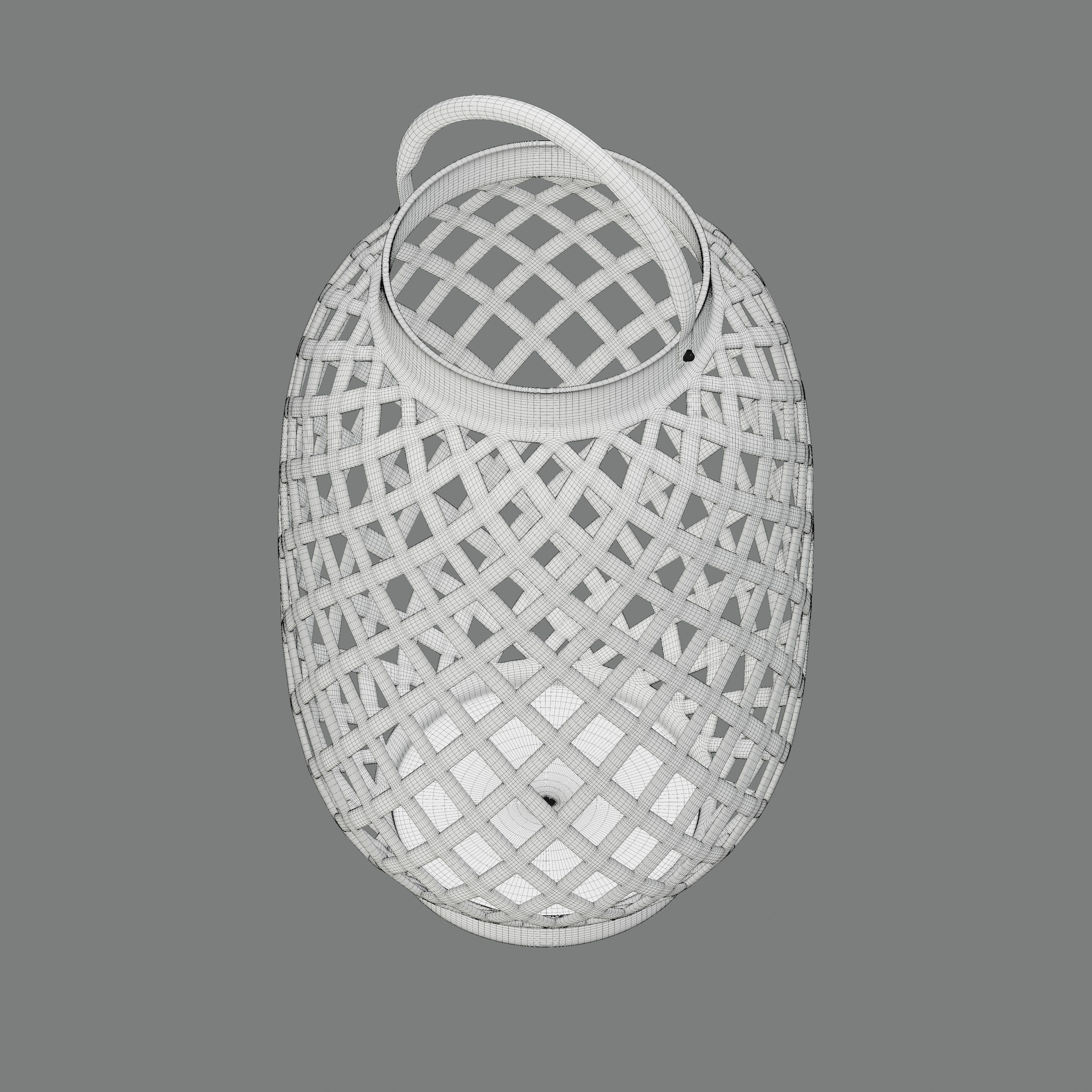 Criss-Crossed metalic lantern 3D model_5