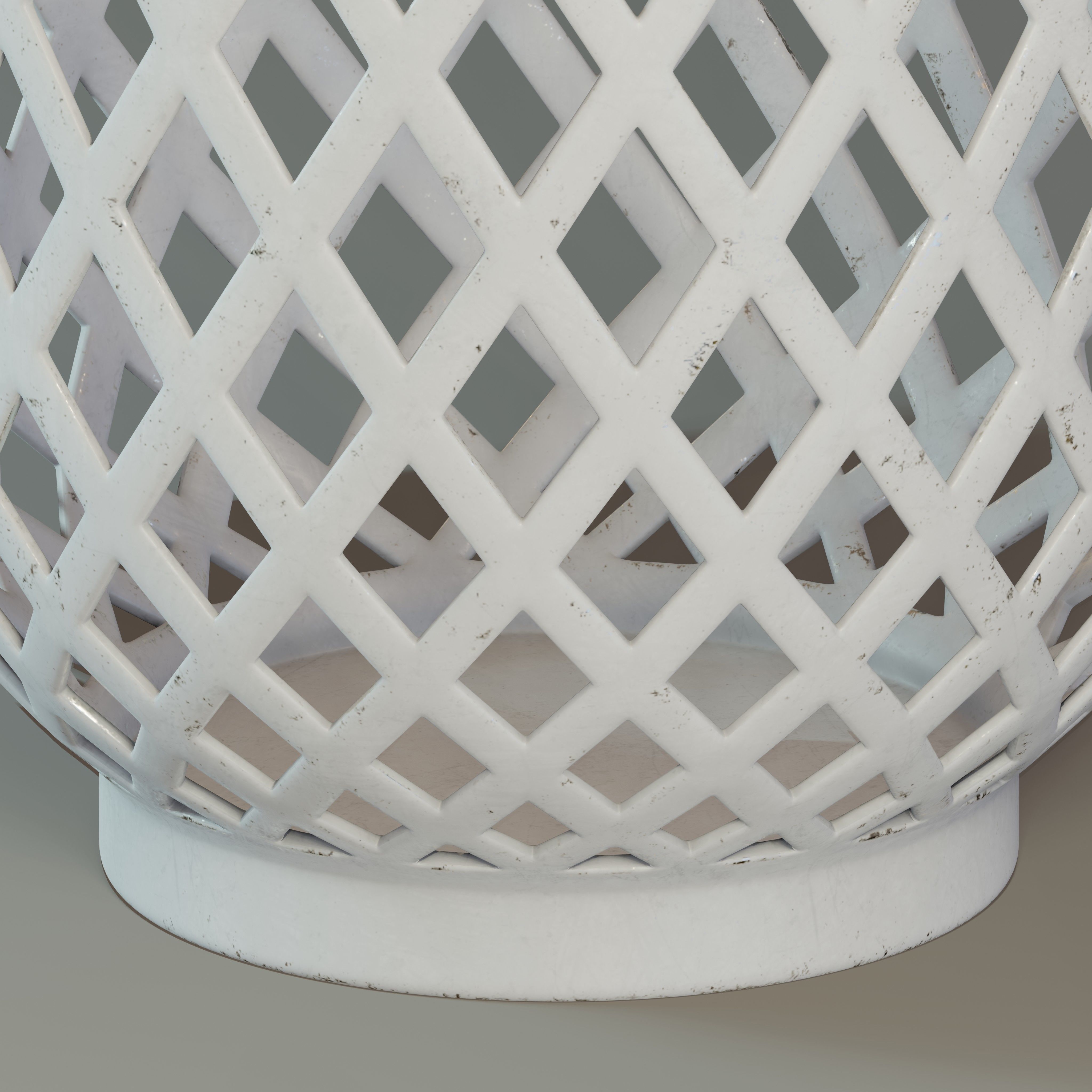 Criss-Crossed metalic lantern 3D model_3