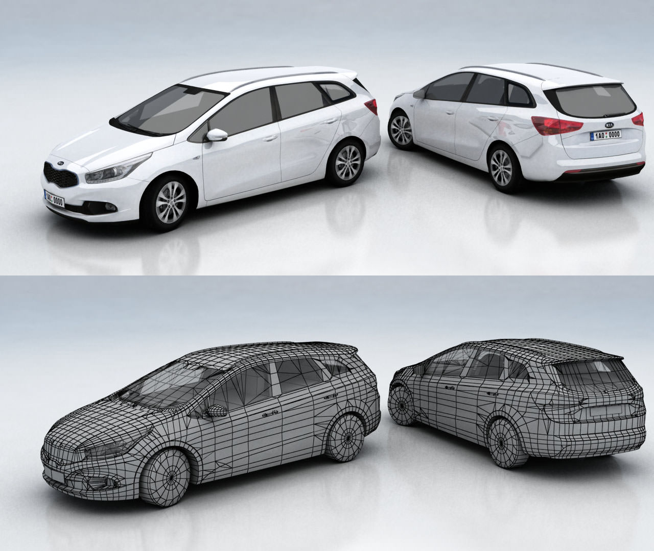 Kia Ceed SW Low-poly 3D model_2
