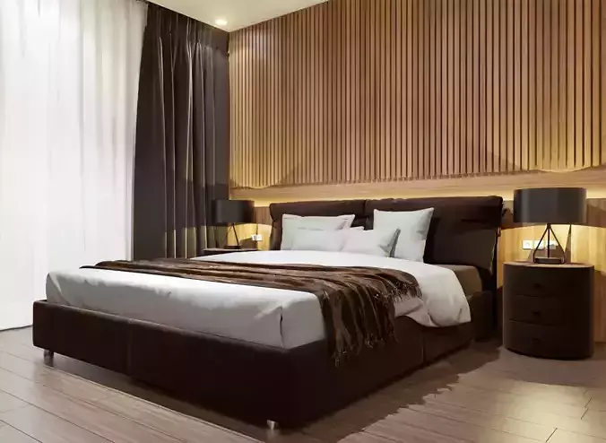 TUTORIAL AND MODEL INTERIOR BEDROOM BROWN 
