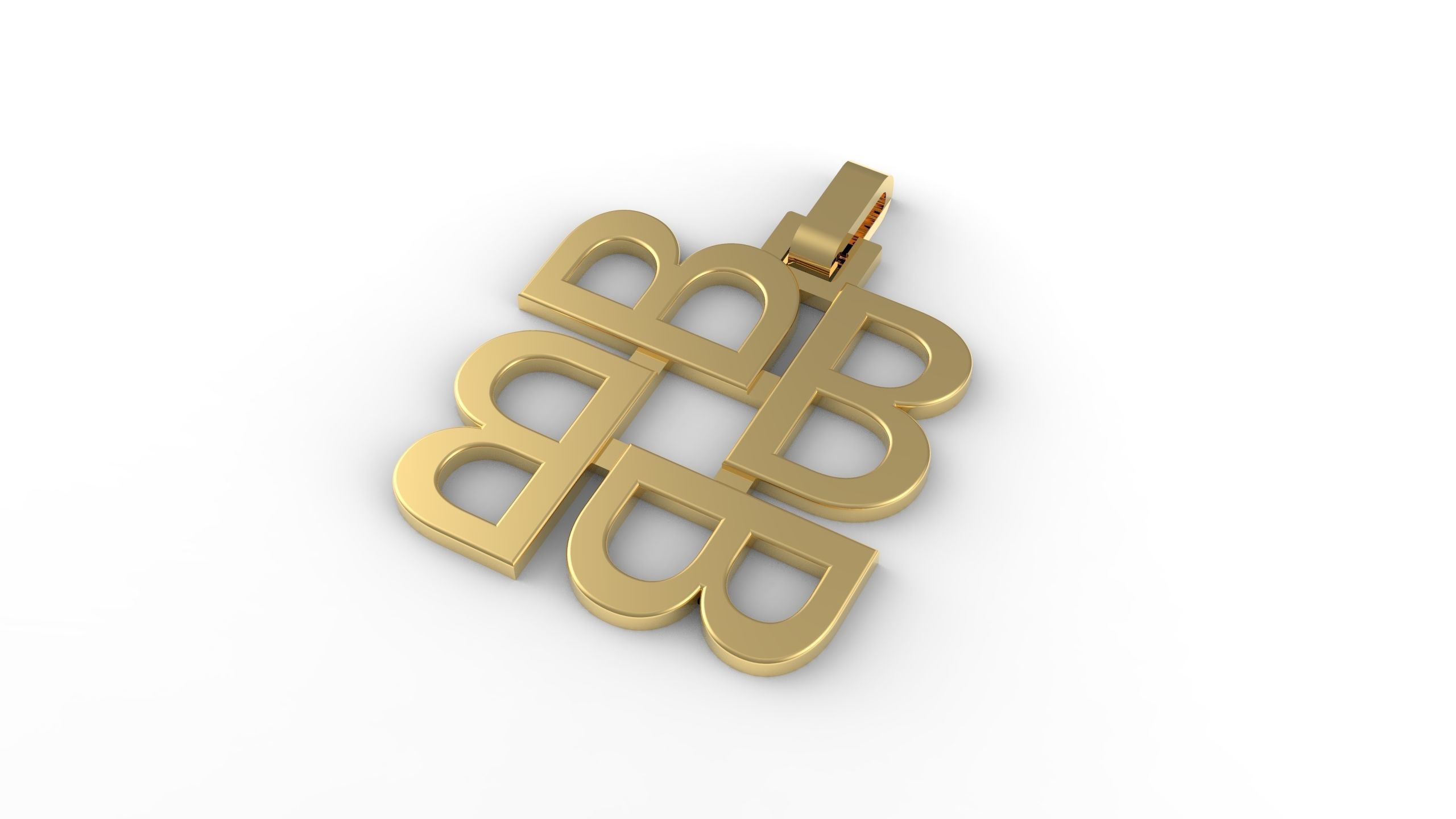 Pinwheel Letter B Necklace 3D print model_2