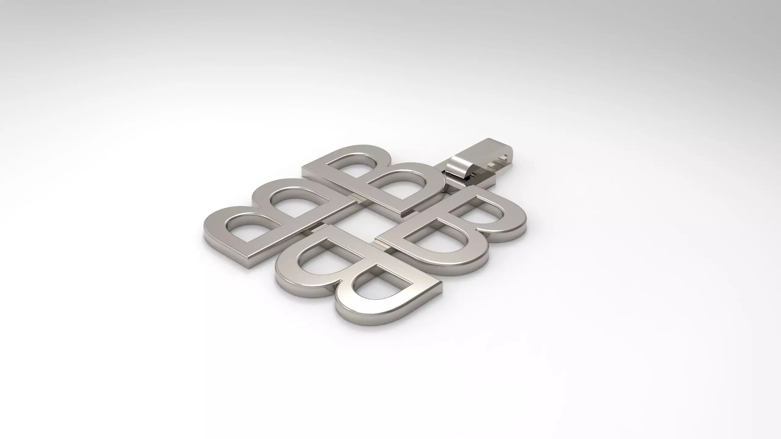 Pinwheel Letter B Necklace 3D print model_0