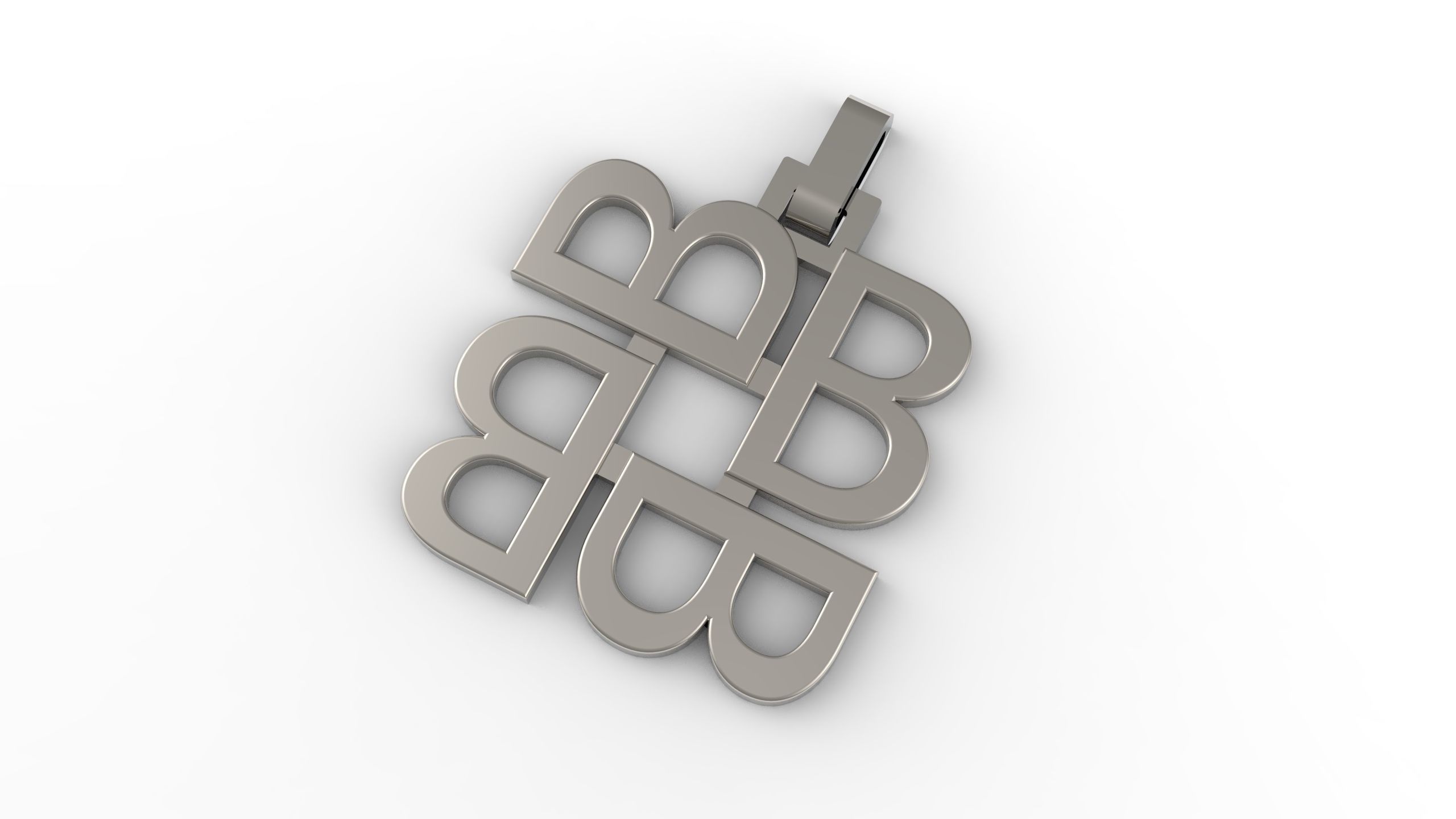 Pinwheel Letter B Necklace 3D print model_1