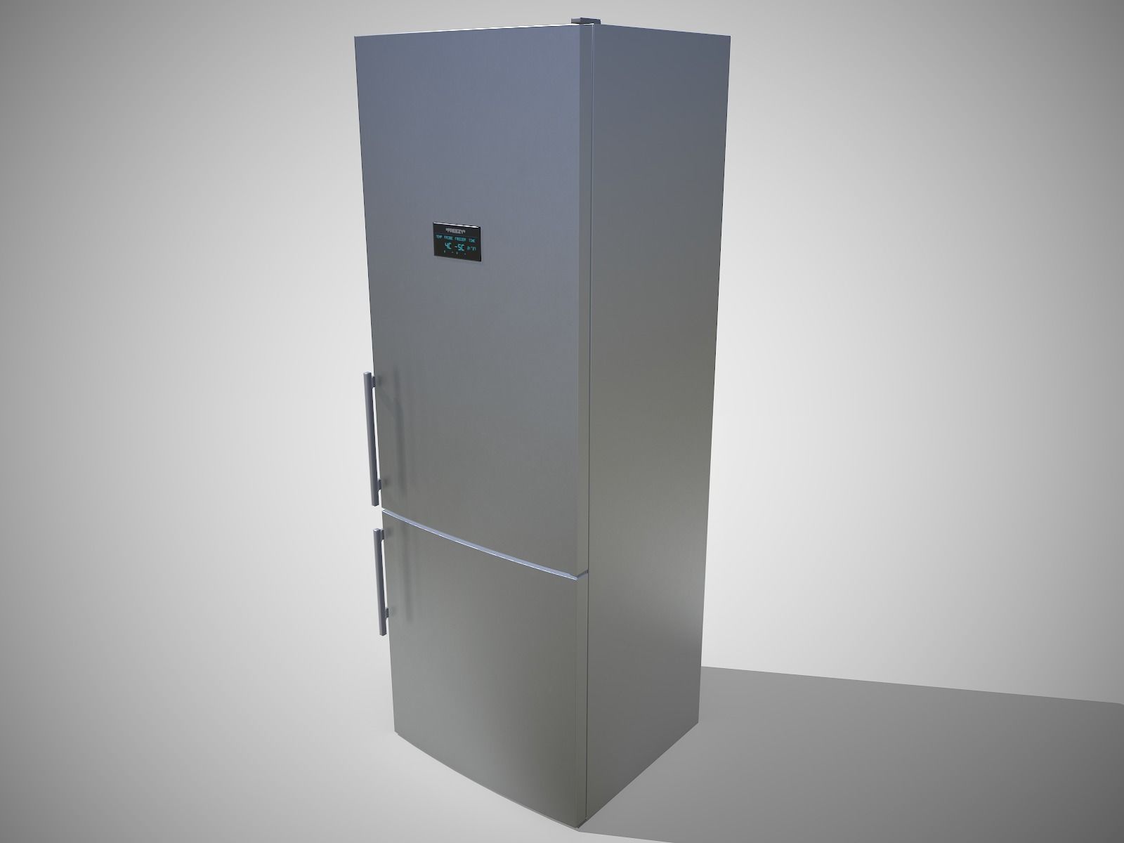 Modern Refrigerator Gray - Updated for 2021 Low-poly 3D model_4